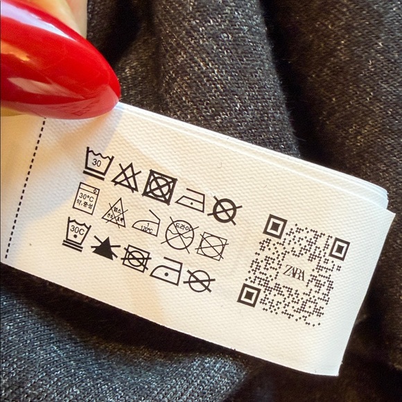 Zara Charcoal Asymmetrical Shoulder Bodycon Midi Jersey Dress Sz.S  Short Sleeve - Picture 8 of 11